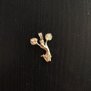 14K gold cheerleader charm
